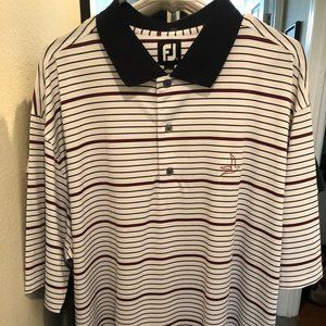 FootJoy Performance Golf Shirt, XXL, white/navy blue
